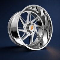 Rines Forjados Personalizados de Perfil Bajo 22x10J 24x14J 26x14J 26x16J, 6, 8 y 10 Birlos, para Camionetas Super Single Dodge Chevy 2500 3500