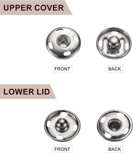 HARFINGTON Ensemble de boutons-pression à coudre en métal, attaches à pression pour sacs à main, vêtements, etc. - Product Image 5