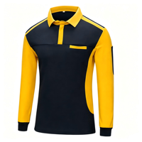 Polo à manches longues en polyester personnalisable pour équipes d'entreprise, idéal pour les commandes en gros pour groupes professionnels