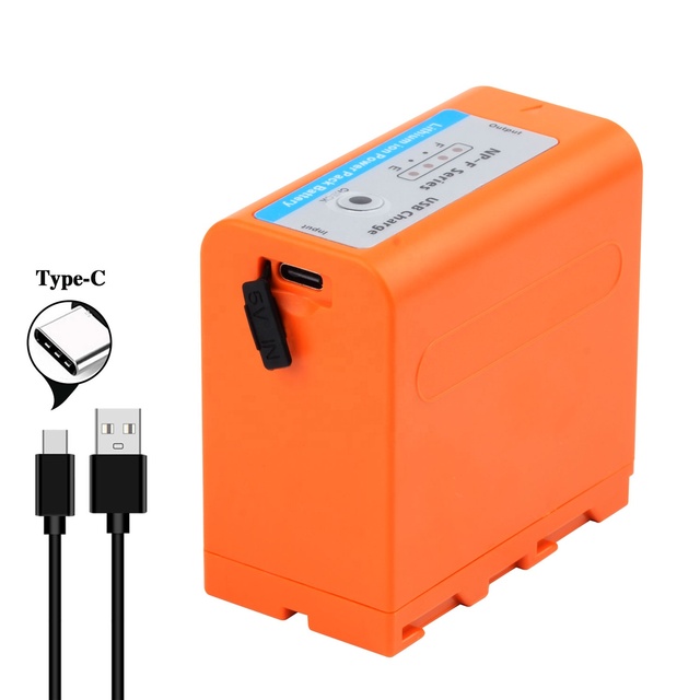 NP-F970C NP-F960 NP-F970 Camera Battery with LED and Type C for Sony MC1500C 190P 198P HD1000C