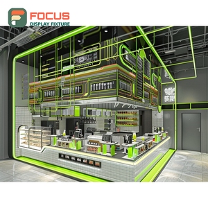 <b>Compact</b> Coffee Display Cabinet Black Walnut Finish Coffee Bean Display Area Roastery Display Cabinet - Product Image 4