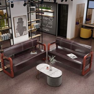 Modern Solid Wood Salon Waiting <b>Sofa</b> for Outdoor Hotel Use-Barber Beauty Nail Salon Reception Furniture - Product Image 4