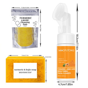 Venta al por mayor extracto de cúrcuma jabón hecho a mano limpieza Mousse almohadilla de limpieza en un juego <span class=keywords><strong>para</strong></span> blanquear <span class=keywords><strong>la</strong></span> <span class=keywords><strong>cara</strong></span> <span class=keywords><strong>producto</strong></span> de limpieza de lavado - Product Image 5