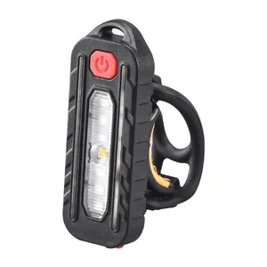 新款USB充电自行车尾灯发光二极管肩灯夹式骑行信号警告自行车尾灯应急灯