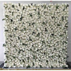 Romantic Dreamy <b>Artificial</b> Rose Wall Panel Handmade High Simulation Wedding Decor Reusable Recyclable - Product Image 2