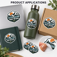 Autocollant PVC adhésif pour le sport et les loisirs, impression couleur, découpe matricielle, finition mate, autocollant logo montagne pour extérieur