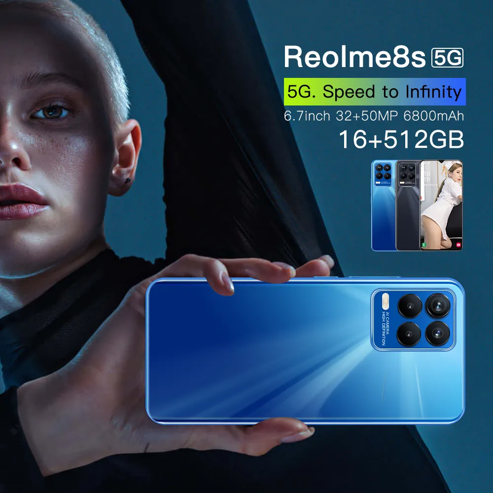 สหรัฐอเมริกาสหราชอาณาจักรปลดล็อค6.7นิ้ว Realme8s Android 10.0ระบบ4กรัมประสบการณ์การใช้งานที่ยิ่งใหญ่ที่สุดมาร์ทโฟน