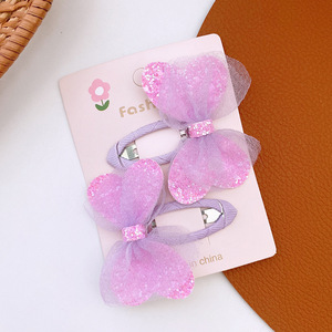 MIO Baby Hairpin Kids Pinos De Cabelo Moda Bonito Colorido Bowtie Sequin Mesh <span class=keywords><strong>Hair</strong></span> Clip para Crianças 2 pcs/set Glitters Bowknot - Product Image 5