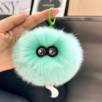 Nouvel Arrivage Porte-clés en Peluche Douce de 8 cm, Chat Blanc de Dessin Animé aux Yeux Violets, Pendentif Poupée Rembourrée, Breloque de Sac à Main, Accessoires Cadeaux
