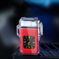 Briquet torche multi-usages extérieur coupe-vent gonflable étanche allume-cigare horloge briquet montre