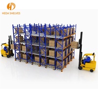 Entraînement à haute densité dans le système de rack Rayonnage réglable de stockage d'entrepôt Support de palette en acier Racking robuste Rack de palette Drive-In