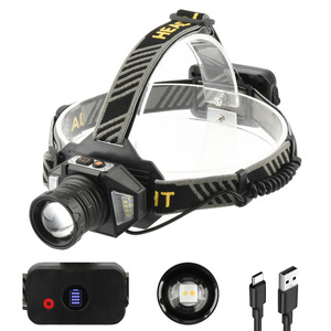 휴대용 LED 헤드램프 듀얼 라이트 소스 고출력 화이트 레이저 방수 야외 캠핑 USB 충전 헤드라이트 - Product Image 3