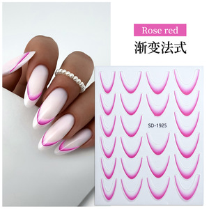 สติกเกอร์ติดเล็บลายเฟรนช์  แบบลอกติดเอง  รับทำโลโก้ตามสั่ง ขายส่ง สำหรับตกแต่งเล็บ ทำเล็บเองที่บ้าน หรือร้านทำเล็บ - Product Image 2