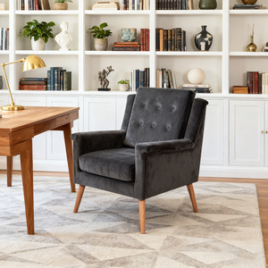 Sillón de Ocio Plegable Ajustable de Tela Gris Oscuro de Lujo Moderno Sans para Sala de Estar, Oficina en Casa, Dormitorio, Uso en Hoteles - Product Image 1