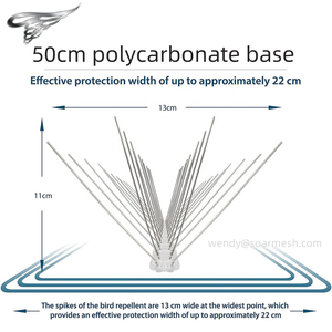 เดือยป้องกันนก สแตนเลส พลาสติก ป้องกันนก ตะปูเดือย ป้องกันนก บันนิ่งส์ สำหรับรั้วกลางแจ้ง หลังคา ระเบียง - Product Image 3