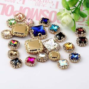 Todos los colores Glass <span class=keywords><strong>Chaton</strong></span> Stones Silver Gold Base Clear Crystal Beads Coser en diamantes de imitación en garra - Product Image 3