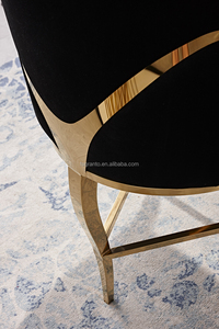 Chaise de bar au design unique, pieds en <span class=keywords><strong>acier</strong></span> inoxydable doré, <span class=keywords><strong>tabouret</strong></span> de bar <span class=keywords><strong>haut</strong></span> pour salle à manger ou cuisine - Product Image 6