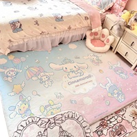 Tapis en fausse fourrure Sanrio mignon style dessin animé pour salon, chambre, chevet, style Instagram, tapis de table basse Kawaii, crème moderne