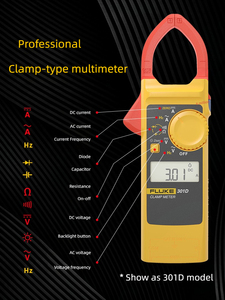 แคลมป์มิเตอร์ Fluke 301A/B/C/D - มัลติมิเตอร์ดิจิตอลขนาดกะทัดรัดสำหรับวัดกระแสไฟฟ้า AC/DC, แรงดันไฟฟ้า, ความต้านทาน, ความจุ - Product Image 4