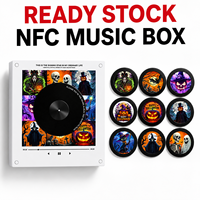 Aimant de réfrigérateur musical NFC personnalisé pour Halloween, lumières LED, lecteur CD en acrylique, souvenir de collection, cadeau d'anniversaire pour enfant
