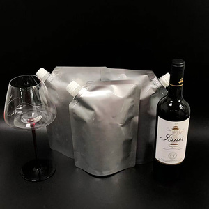 Emballage en aluminium de qualité alimentaire 500ml 800ml pochette debout refermable durable avec bec pour vin Champagne - Product Image 2