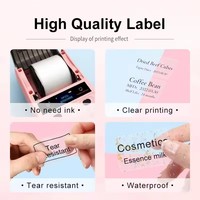 Etiquetas Térmicas Transparentes Adhesivas Personalizadas a Prueba de Agua para Mini Impresoras Térmicas, Material PET, para Velas