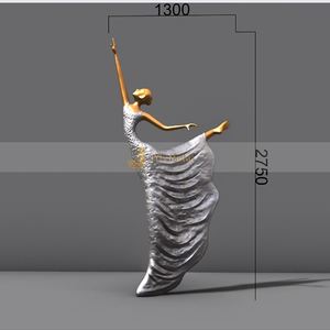 Escultura Art Deco de Acero Inoxidable Personalizada de Lujo ANW2157 para Decoración Arquitectónica de Alta Gama, Fabricada en China - Product Image 3