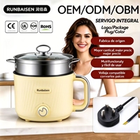 Marmite de cuisson multifonctionnelle antiadhésive 1,8 L 600 W 220 V, 18 cm, avec cuiseur vapeur, vente en gros au Royaume-Uni, logo personnalisé OEM ODM