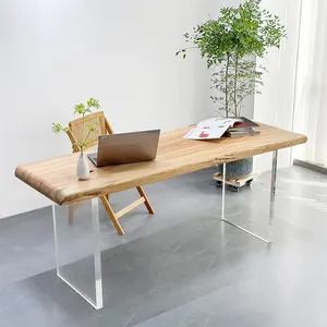 硬木平板桌面餐桌家庭办公室办公桌硬木平板桌面