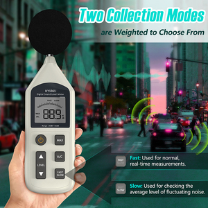 Hy1361 âm thanh Decibel môi trường sonometer 30-130dBA và 30-130dbc tiếng ồn cảm biến mức âm thanh mét màn hình lớn nhựa Meter - Product Image 3