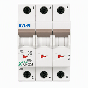 Disjoncteur miniature EATON série PL10 3P 4P <span class=keywords><strong>32A</strong></span> Courbe C 10kA 400V AC 50Hz 60Hz Certifié CE Stock direct usine - Product Image 1
