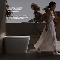 903 Toilette intelligente à siège chauffant, à poser au sol, avec chasse d'eau par siphon, cuvette ronde incluse, 4,5 L