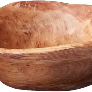 Root-Holz-Mittelschüssel mit Griffen
