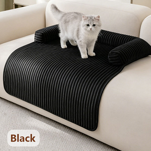 <b>Pet</b> Mat Rectangle Thickened Warm Non-Slip For Dog Cat <b>Sofa</b> Cushion Black - Product Image 1
