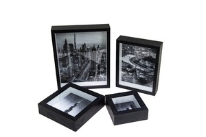 New Arrival Modern Black Wood Shadow Box <strong>Photo</strong> <strong>Frame</strong> UV Printing Lightweight Durable Wall <strong>Mount</strong> 5x7 A3/A4 Sizes UV Glass - Product Image 2