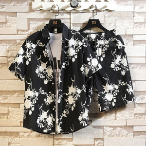 Conjunto de Roupa Masculina de Verão 2 Peças Camisa e Shorts de Algodão de Alta Qualidade 6301 - Product Image 5