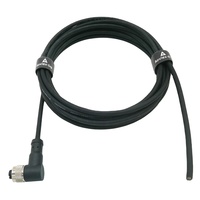 Connecteur à angle droit M12 moulé en TPU une femelle codée à 4 broches pour ouvrir l'extrémité libre du câble