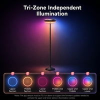 Lámpara de Pie RGB Moderna Personalizable con Luz Superior e Inferior, Control por APP/Remoto, Sincronización Musical, Efecto de Ondas de Agua, CCT Regulable