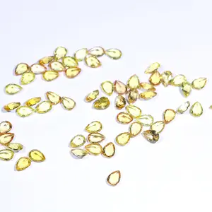 Wholesale high quality hot sell natural loose gemstone for earring jewelry making pear cut 2*3mm yellow sapphire