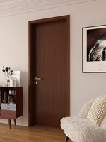 Porte en bois à charnières en placage de bois, style minimaliste, porte plate en bois moderne
