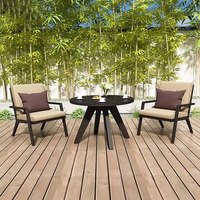 Ensemble de canapés d'extérieur confortables en aluminium de design nordique avec table basse ronde pour villa, jardin et patio