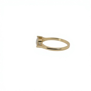 Anillo de compromiso con diamante cultivado en laboratorio de corte redondo, anillo solitario moderno con diseño en espiral, oro de 10K, 14K, 18K, plata 925, 935 - Product Image 4