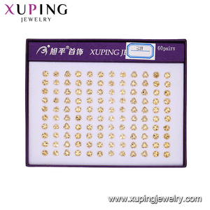Pendientes-150 xuping Joyería en Promoción Pendientes de Botón Chapados en Oro de 14k - Product Image 4