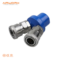 Raccord pneumatique SMV de type C, connecteur à accouplement rapide bidirectionnel pour compresseur d'air, fer zingué, 2,5 MPa, certifié CE