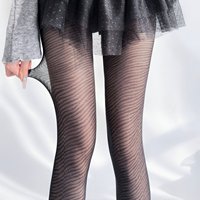 Collants en dentelle jacquard à vagues ondulées, collants en résille transparents, collants sexy sans couture pour femmes