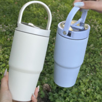 Gobelet isotherme portable en acier inoxydable de 20 oz avec poignée, double paroi sous vide, tasse à café de voyage, mug à eau pour voiture, logo personnalisé disponible