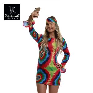 ODM, venta al por mayor, vestido de lujo de una pieza TIE DYE para mujer, diseño impreso, escenario, salón de baile, TV latina y disfraz de película para adultos - Product Image 4