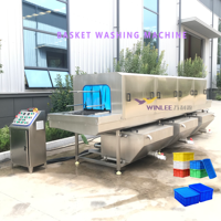 Automatische kleine plastic mandenwasmachine |   Fruit, groente, vis, omzetkratten, reinigingsapparatuur