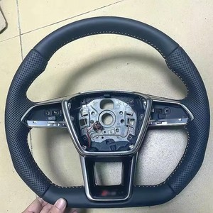 Volant en cuir pour <span class=keywords><strong>Audi</strong></span> Q3 Q5 Q7 A6 A7 C8 <span class=keywords><strong>A1</strong></span> A3 A5 A7 amélioré S6 S7 RS 6 RS 7 Sport volant chauffant à fond plat - Product Image 4