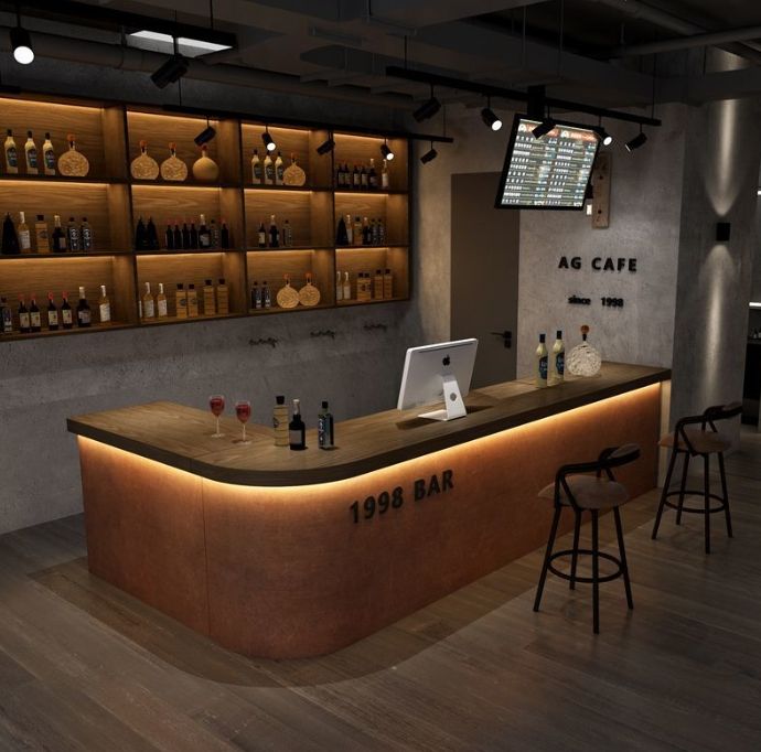 Custom Home Bar Counter Set - Modern Design & Free Standing